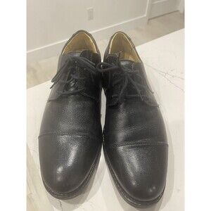 Belvedere Mens Duke Dress Shoes Black Leather Cap Toe Lace Up 9D